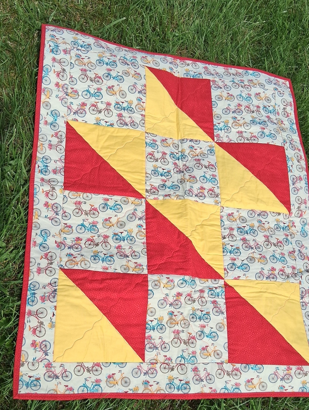 Kids Bicycle Print Quilted Play Mat